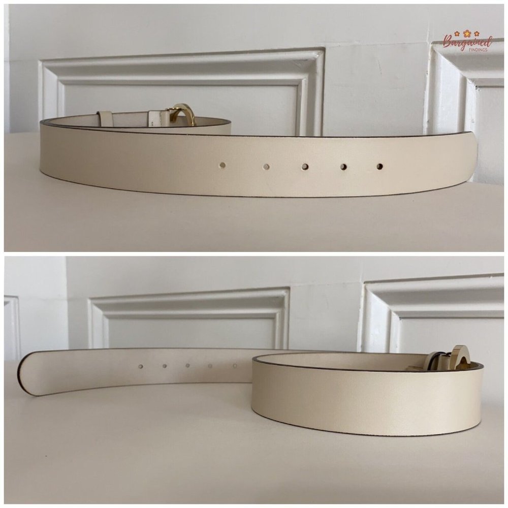 Authentic Gucci Vintage Cream Leather Gold G Logo Buckle Belt Size 95/38 - Picture 11 of 14